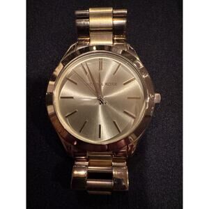 Michael Kors Slim Runway 42 mm Stainless Steel Case Gold-Tone Watch